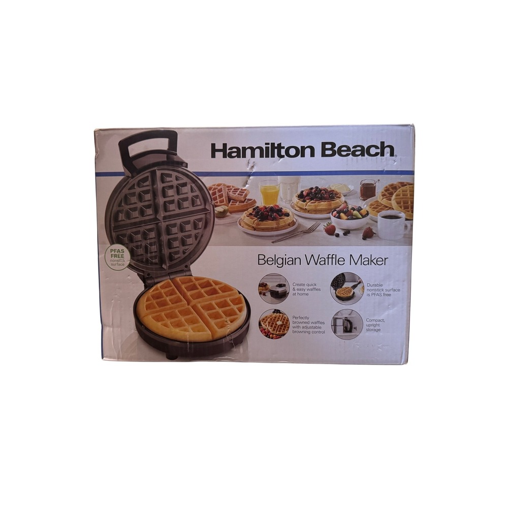 Hamilton Beach Belgian Waffle Maker Nonstick New In Box‎